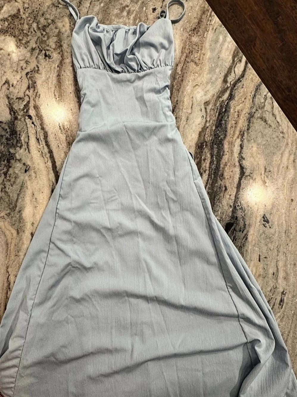 Light blue corset Maxi Dress
